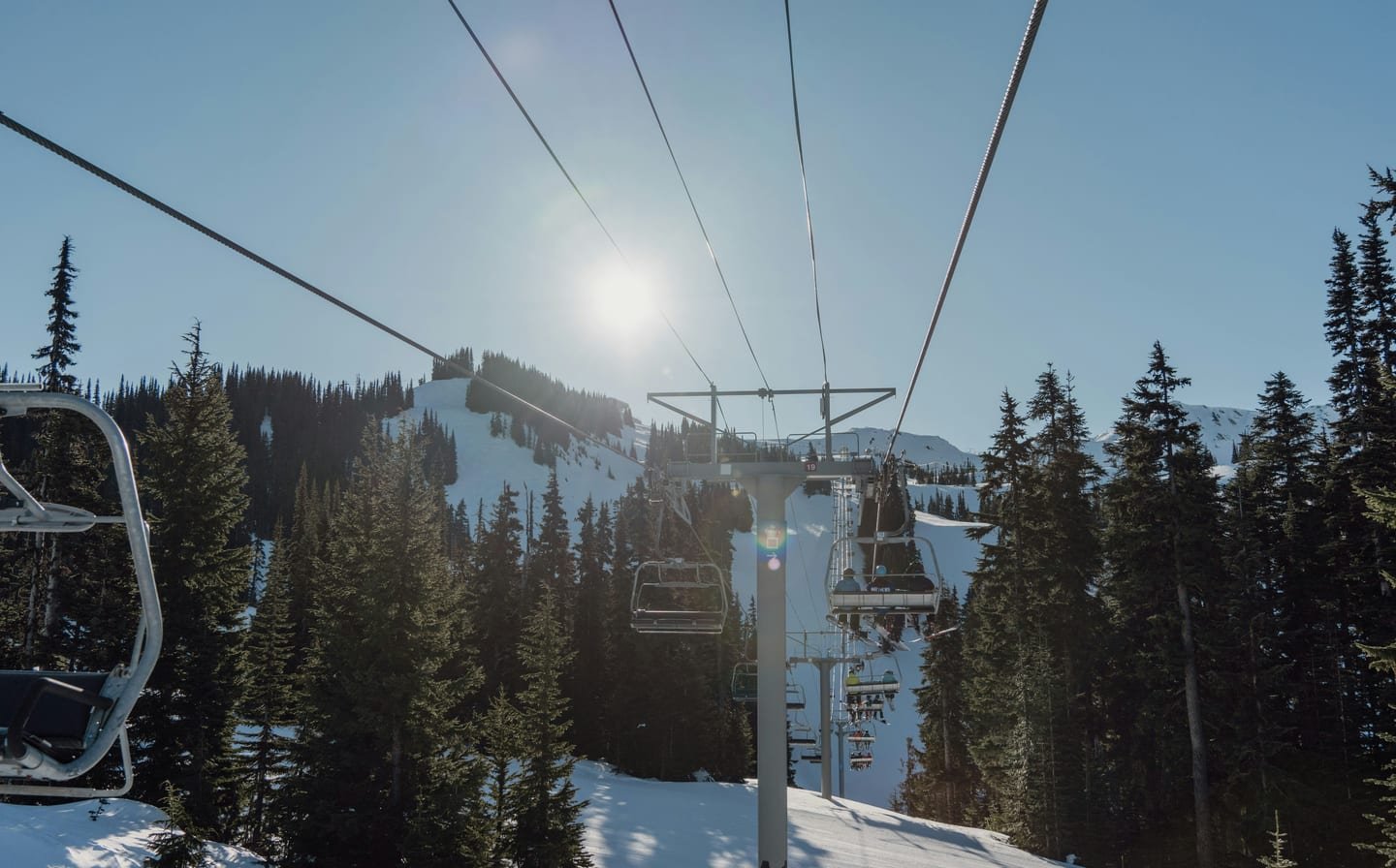 First light on a groomed run on an early-season morning in Aspen