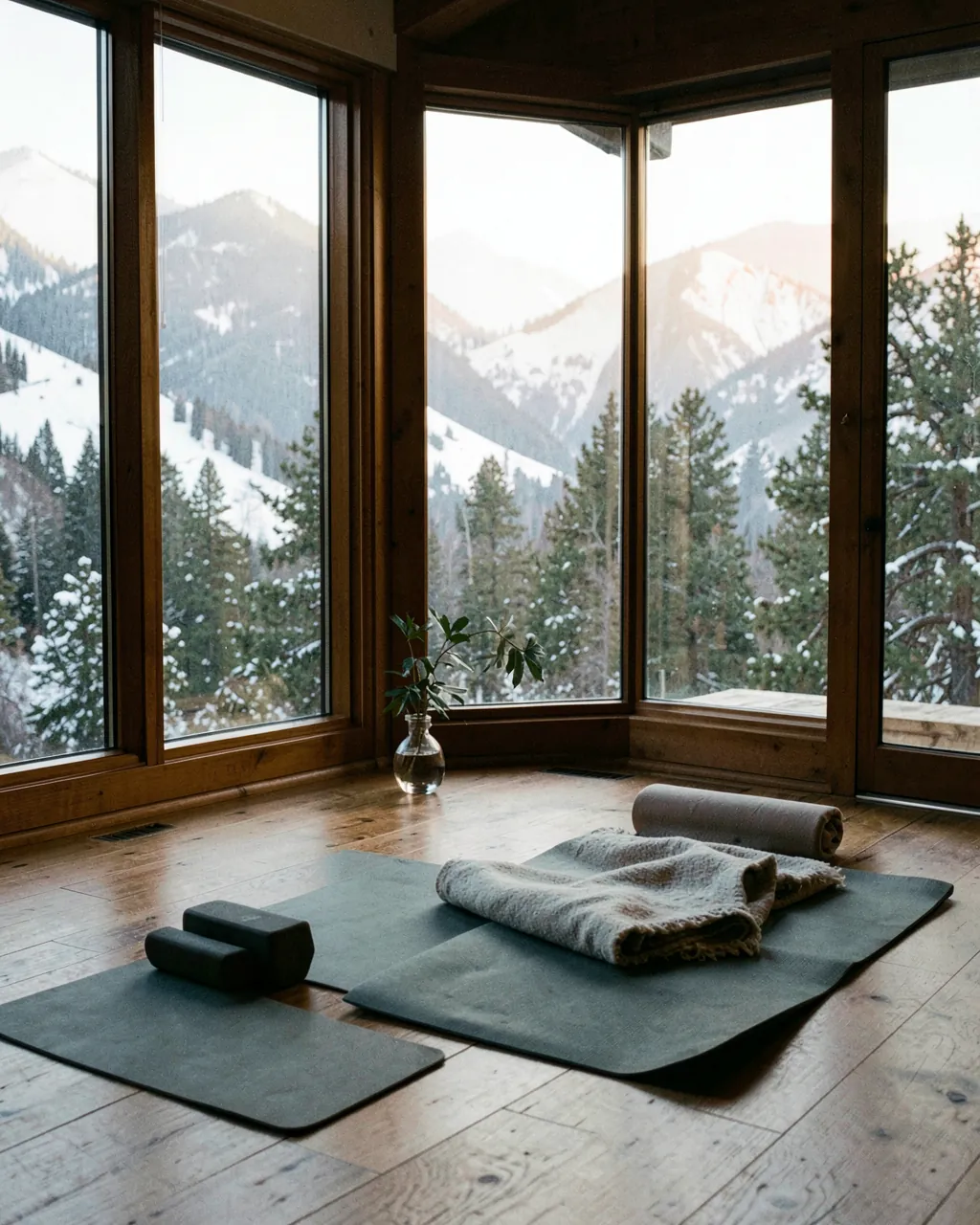 A treatment room prepared for an in-residence session