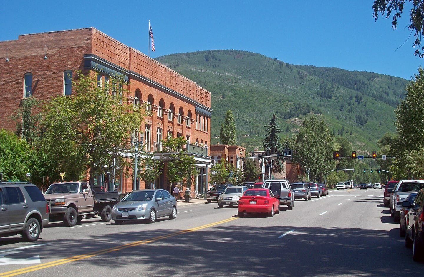 Main Street in Aspen in summer
