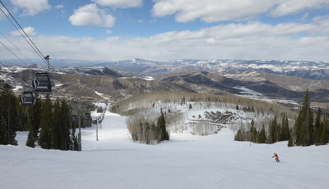 The Snowmass gondola and ski area