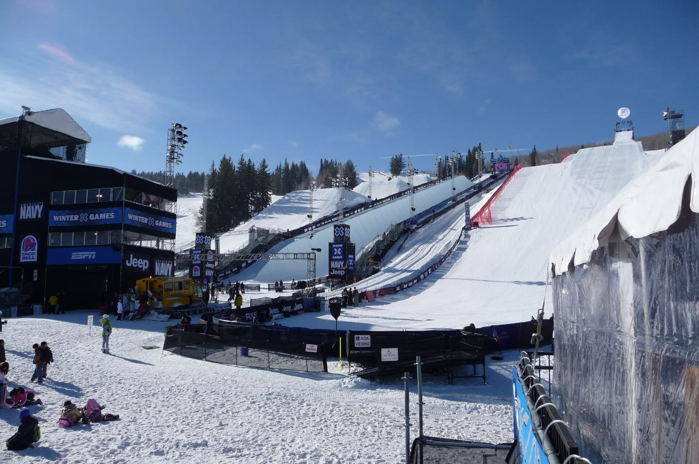 The X Games superpipe and venue at Buttermilk