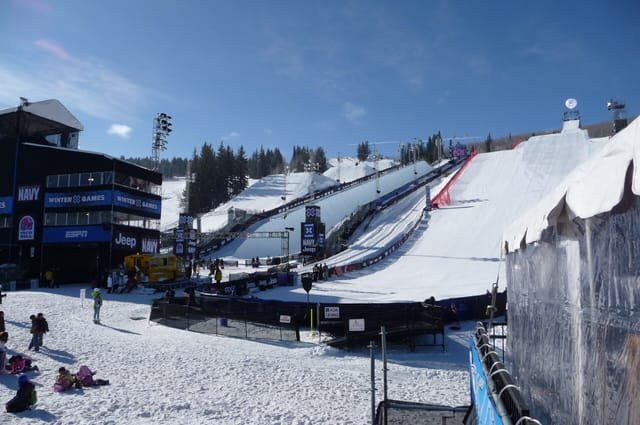 The X Games superpipe and venue at Buttermilk
