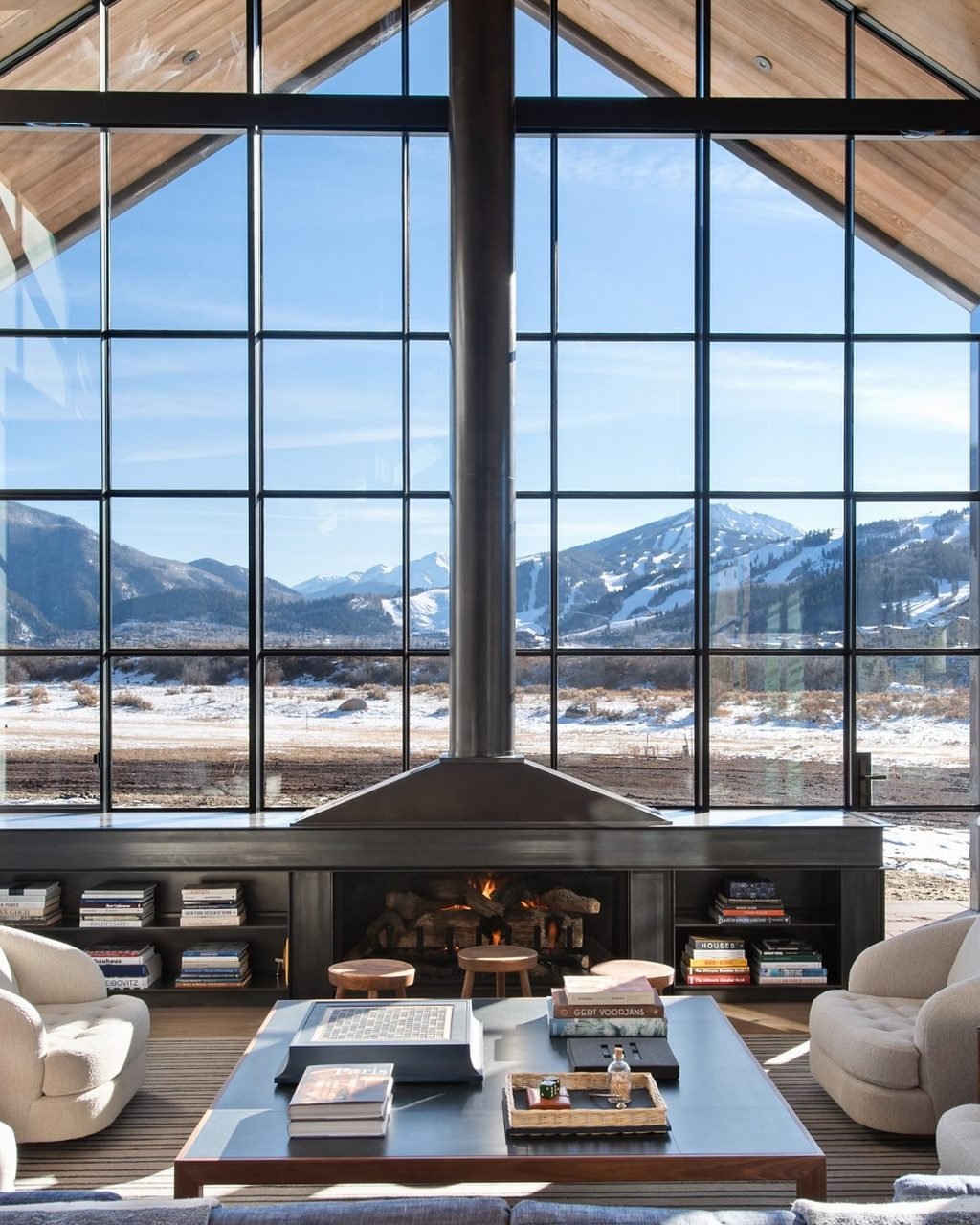 Aspen residence with fireplace and mountain views, prepared before guest arrival