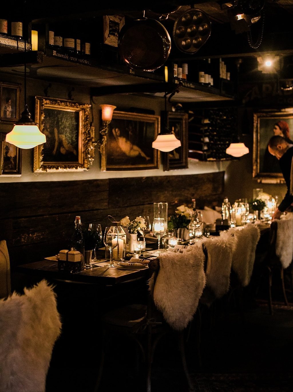 Candlelit private dining table set in Aspen